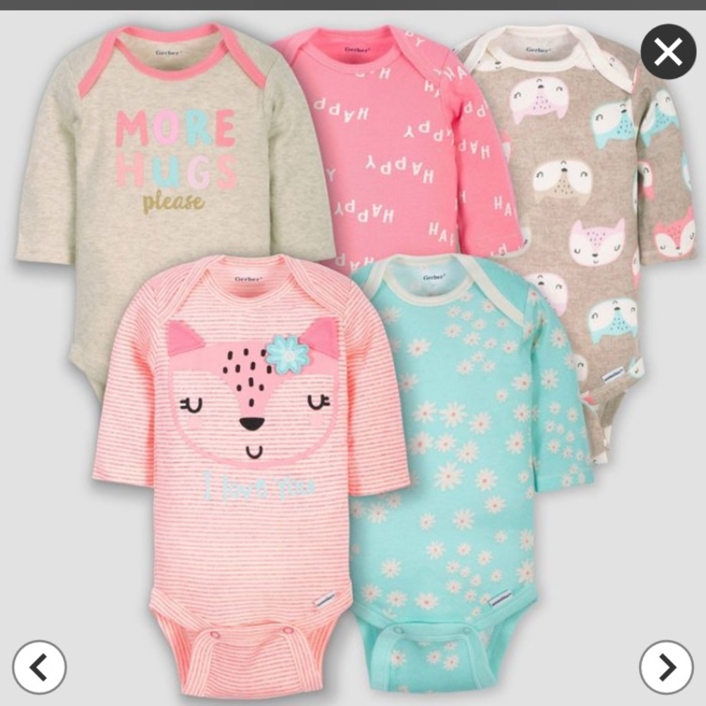NWT Gerber baby girl Onesies 3-6 M